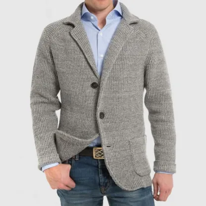 Elegante Herren-Strickjacke mit Reverstasche und langen Ärmeln