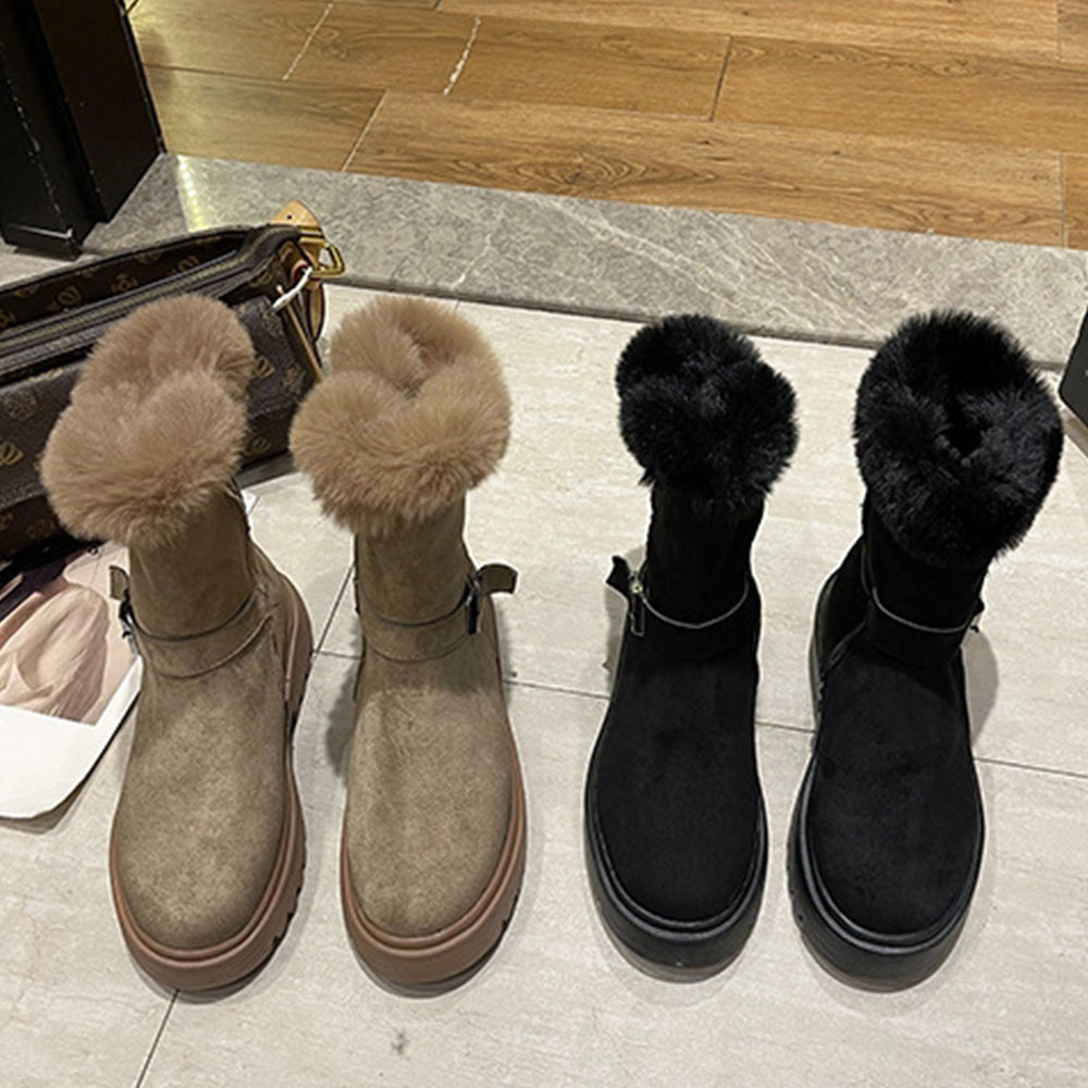 Winter neuer Stil plus samtverdickte warme Mittelrohr-warme Schuhe
