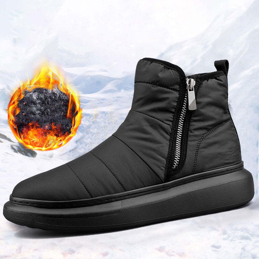 Winter-Herren-Fleece-Schneestiefel mit seitlichem Reißverschluss