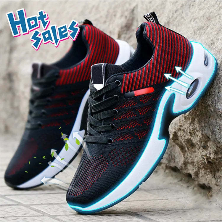 🔥Fußdruck entlasten🔥Männer Sneaker Orthopädische Mesh Schnürung Atmungsaktive Leichte Sportliche Laufschuhe W069