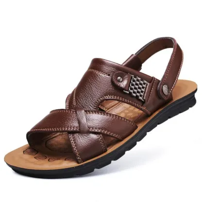 🔥HEISSER VERKAUF🎁--70% RABATT 🎉 LÄSSIGE, BEQUEME, WEICHE SOHLE, RUTSCHFESTE, LEDERSANDALEN FÜR HERREN