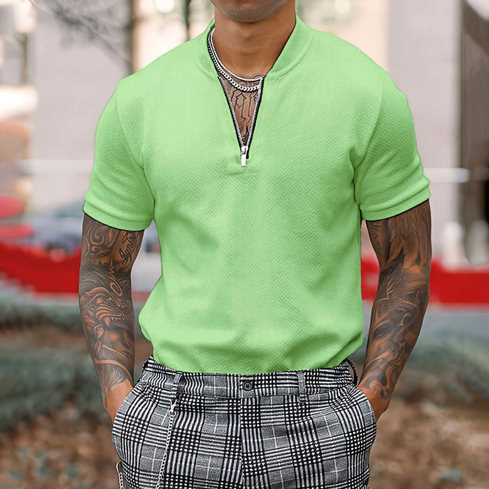 Therling™ Neues Poloshirt mit Reißverschluss für Herren, kurzärmeliges Herren-T-Shirt