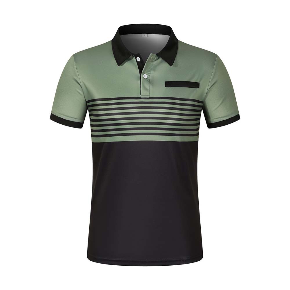 Therling Kurzarm-Poloshirt für Herren mit Farbblock-Streifen und Revers