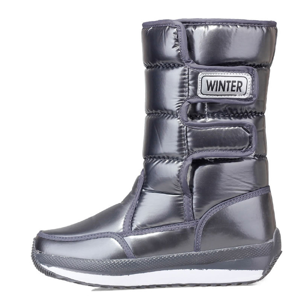 Winter neue Damen-Fleece verdickte warme Mid-Well-Stiefel