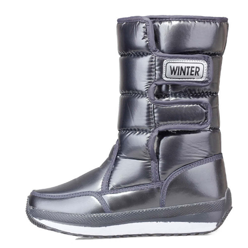 Winter neue Damen-Fleece verdickte warme Mid-Well-Stiefel
