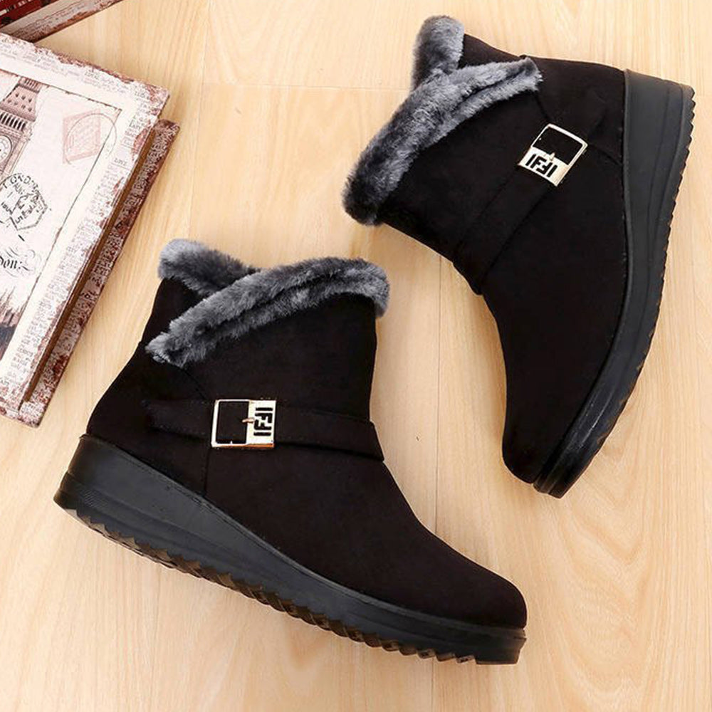 Neuer Winter plus samtgepolsterte rutschfeste Kurzrohr-Schneestiefel