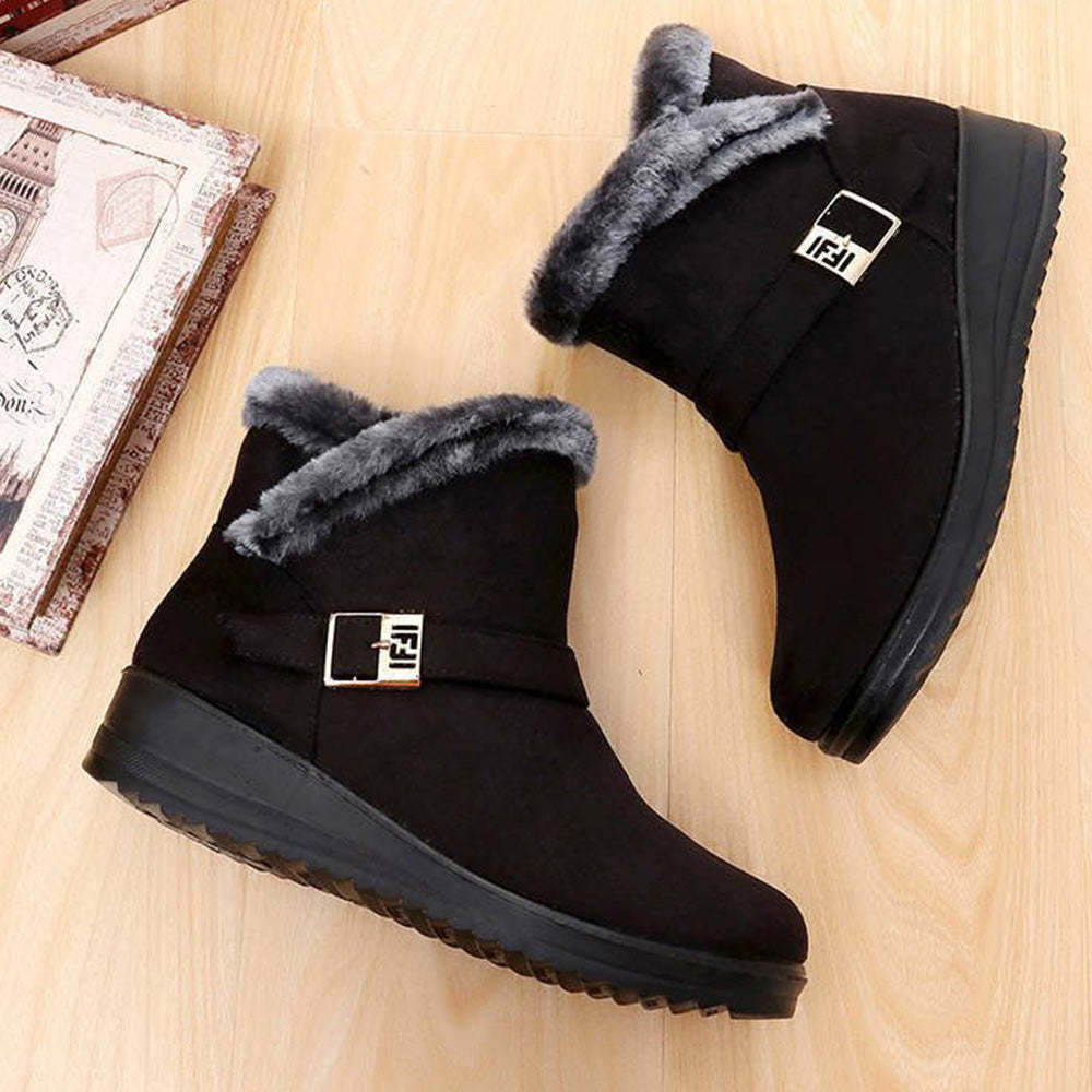 Neuer Winter plus samtgepolsterte rutschfeste Kurzrohr-Schneestiefel