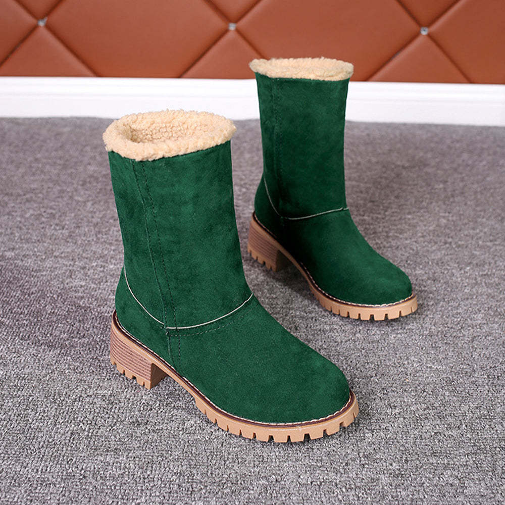 Neue trendige dicke, warme Martin-Stiefel mit runder Zehenpartie