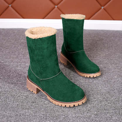 Neue trendige dicke, warme Martin-Stiefel mit runder Zehenpartie