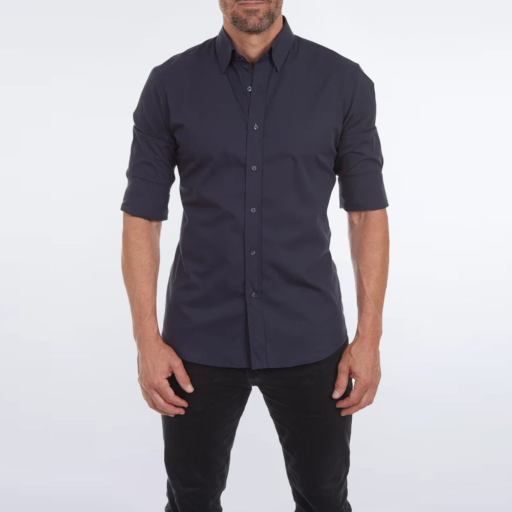 THERLING Camicia elasticizzata con cerniera da uomo nuova primavera