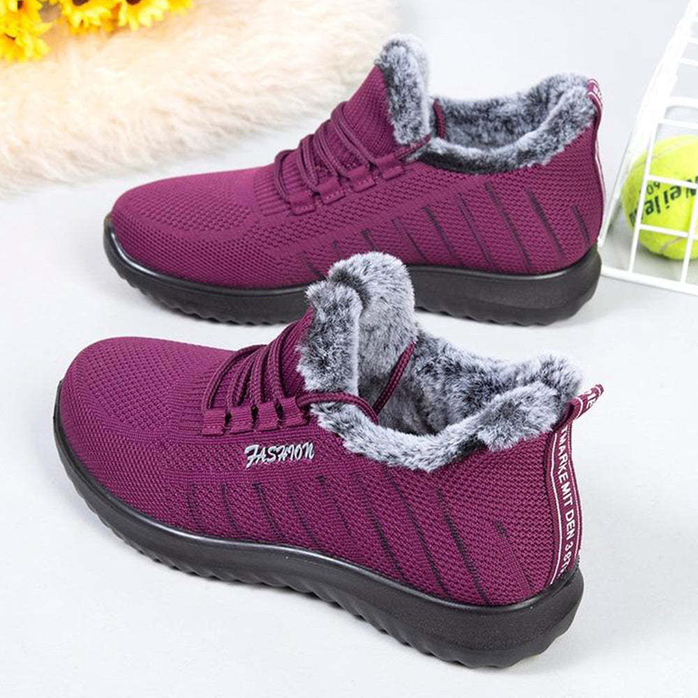 Winter-Baumwollschuhe plus samtige warme Freizeit-Sportschuhe