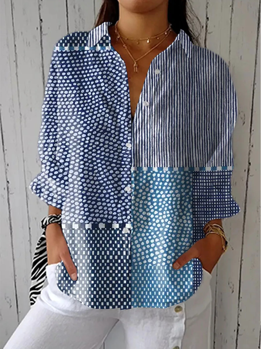 Jolie™ Ocean Patchwork-Bluse