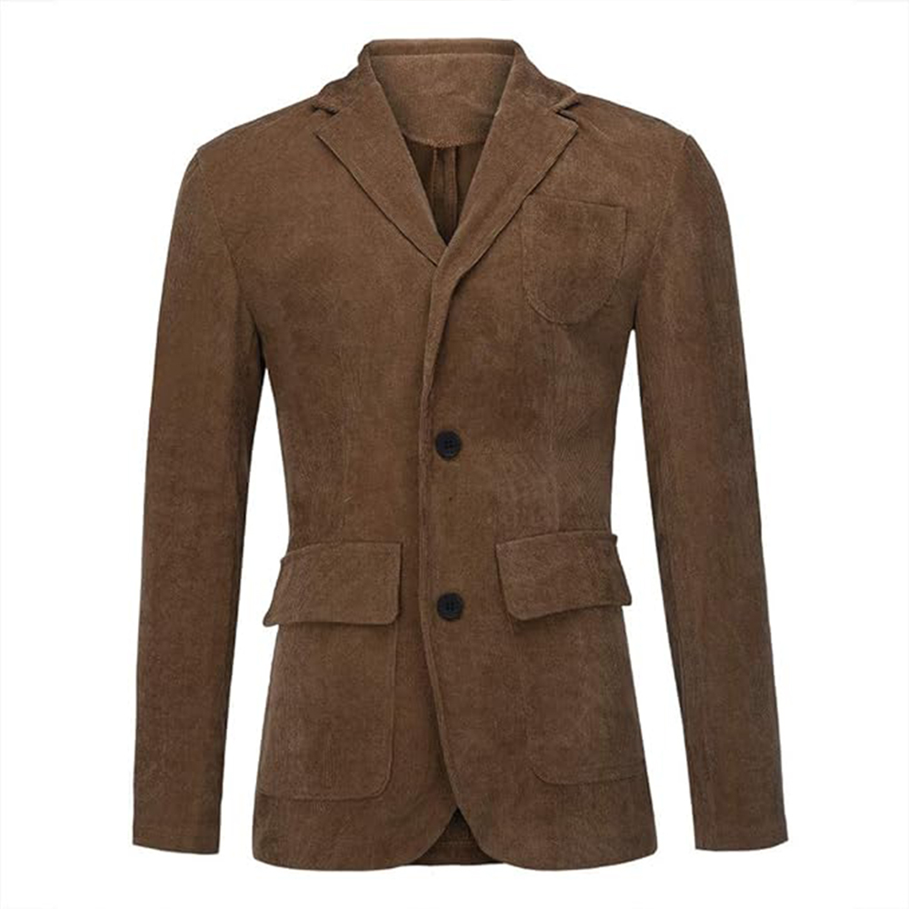  Lässige, modische, einfarbige Cord-Anzugjacke für Herren