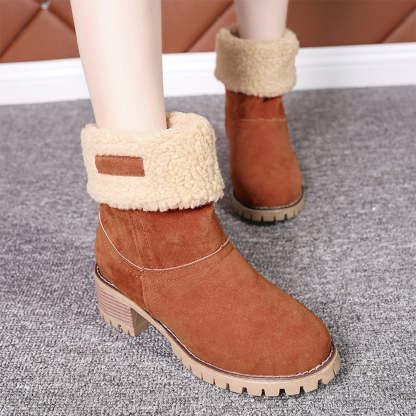 Neue trendige dicke, warme Martin-Stiefel mit runder Zehenpartie