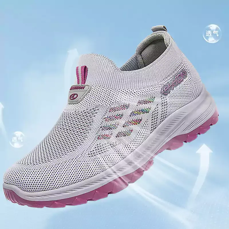  Gestrickte, atmungsaktive Slip-On-Sneaker für Damen