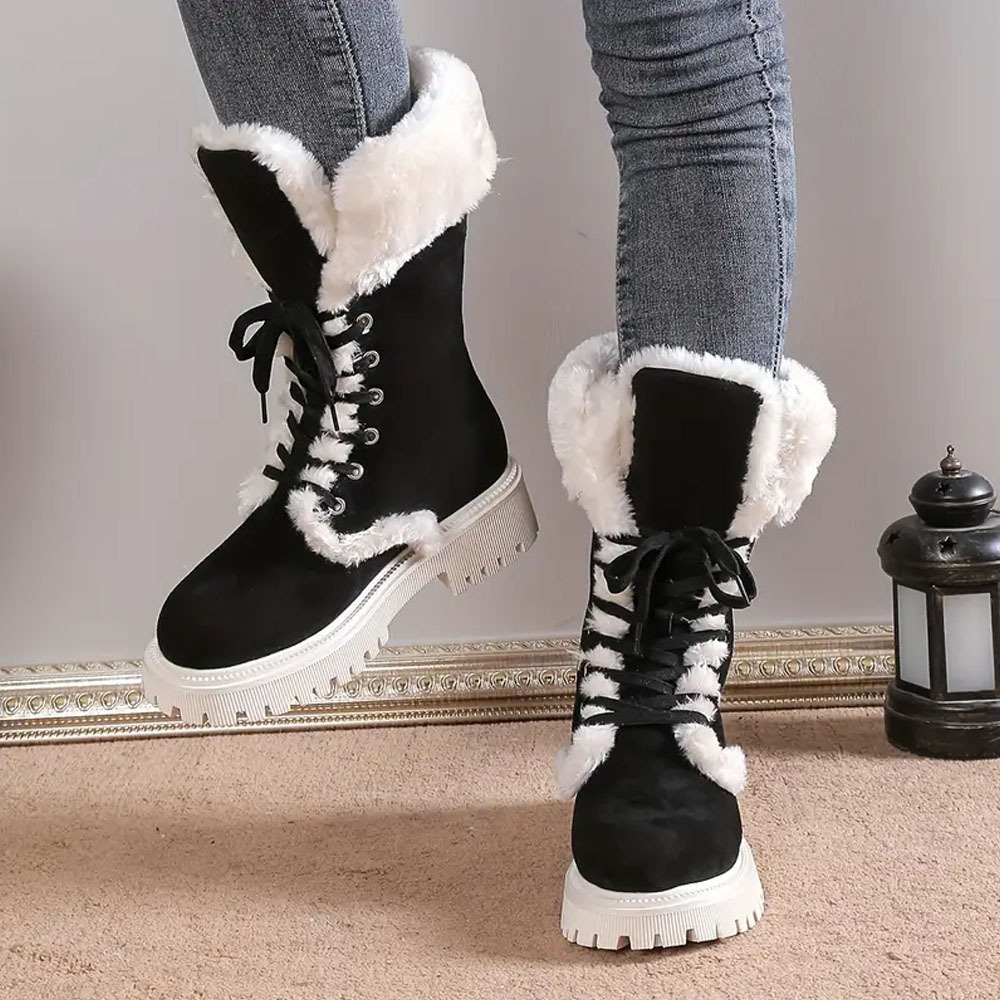 Lange Damen-Schneestiefel aus Fleece