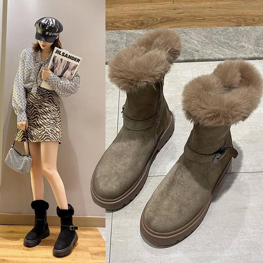 Winter neuer Stil plus samtverdickte warme Mittelrohr-warme Schuhe