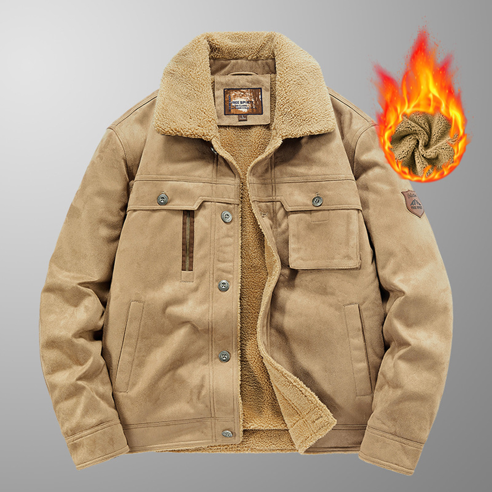  Herren-Winterjacke aus Plüsch-Wildleder