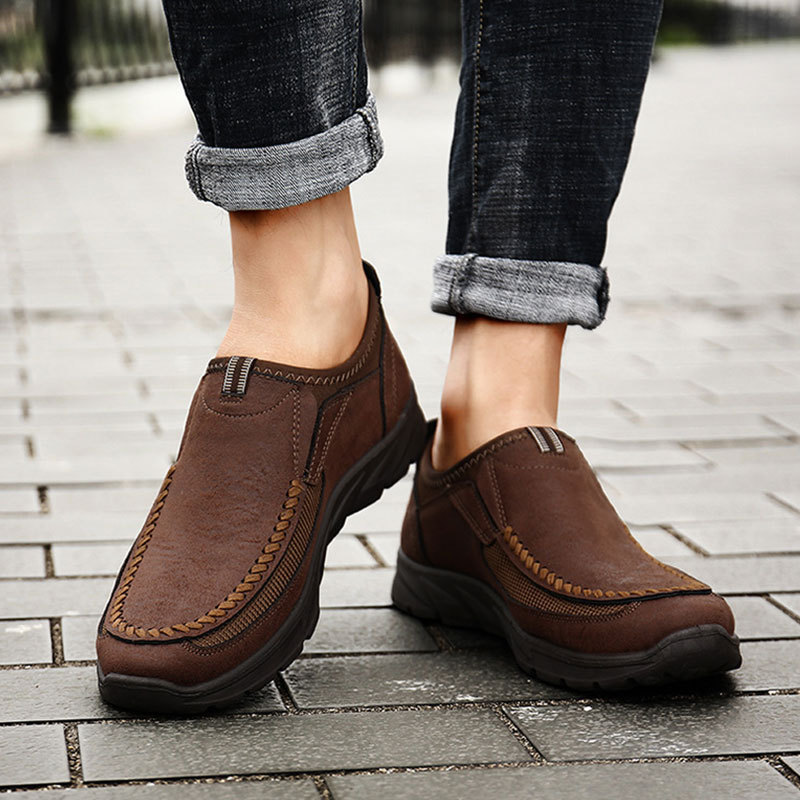 Lässige, atmungsaktive Herren-Loafer aus Leder
