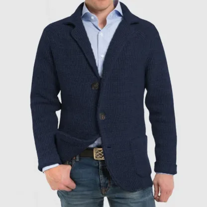Elegante Herren-Strickjacke mit Reverstasche und langen Ärmeln