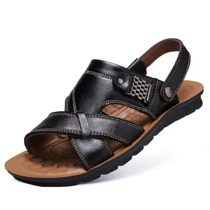 🔥HEISSER VERKAUF🎁--70% RABATT 🎉 LÄSSIGE, BEQUEME, WEICHE SOHLE, RUTSCHFESTE, LEDERSANDALEN FÜR HERREN