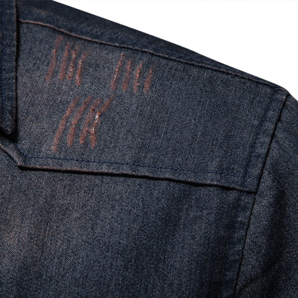 THERLING Klassisches, lässiges Jeanshemd für Herren mit langen Ärmeln