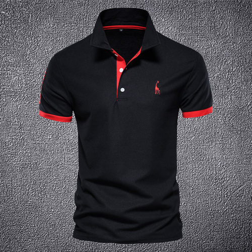 Therling™ Lässiges Sommer-Poloshirt mit Rehkitz-Stickerei für Herren