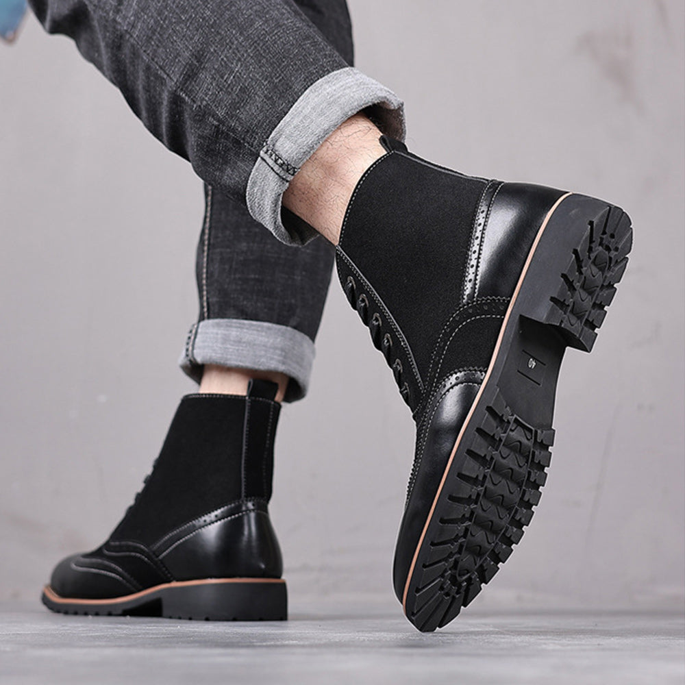 Neue hohe rutschfeste warme Lederstiefel für Herren
