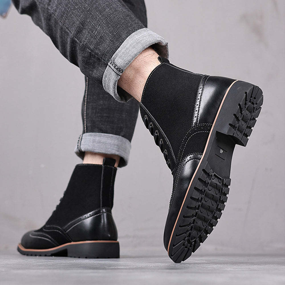 Neue hohe rutschfeste warme Lederstiefel für Herren