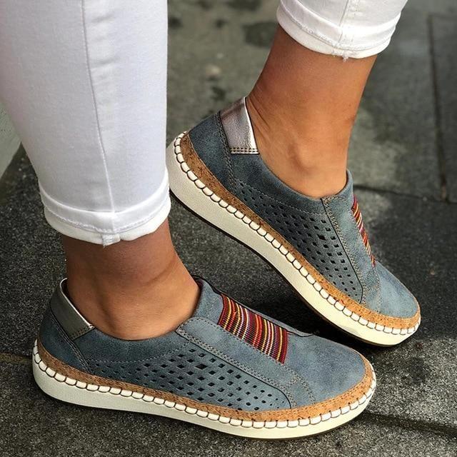 Atmungsaktive Freizeitschuhe für Damen mit flachem Sport (kostenloser Versand)