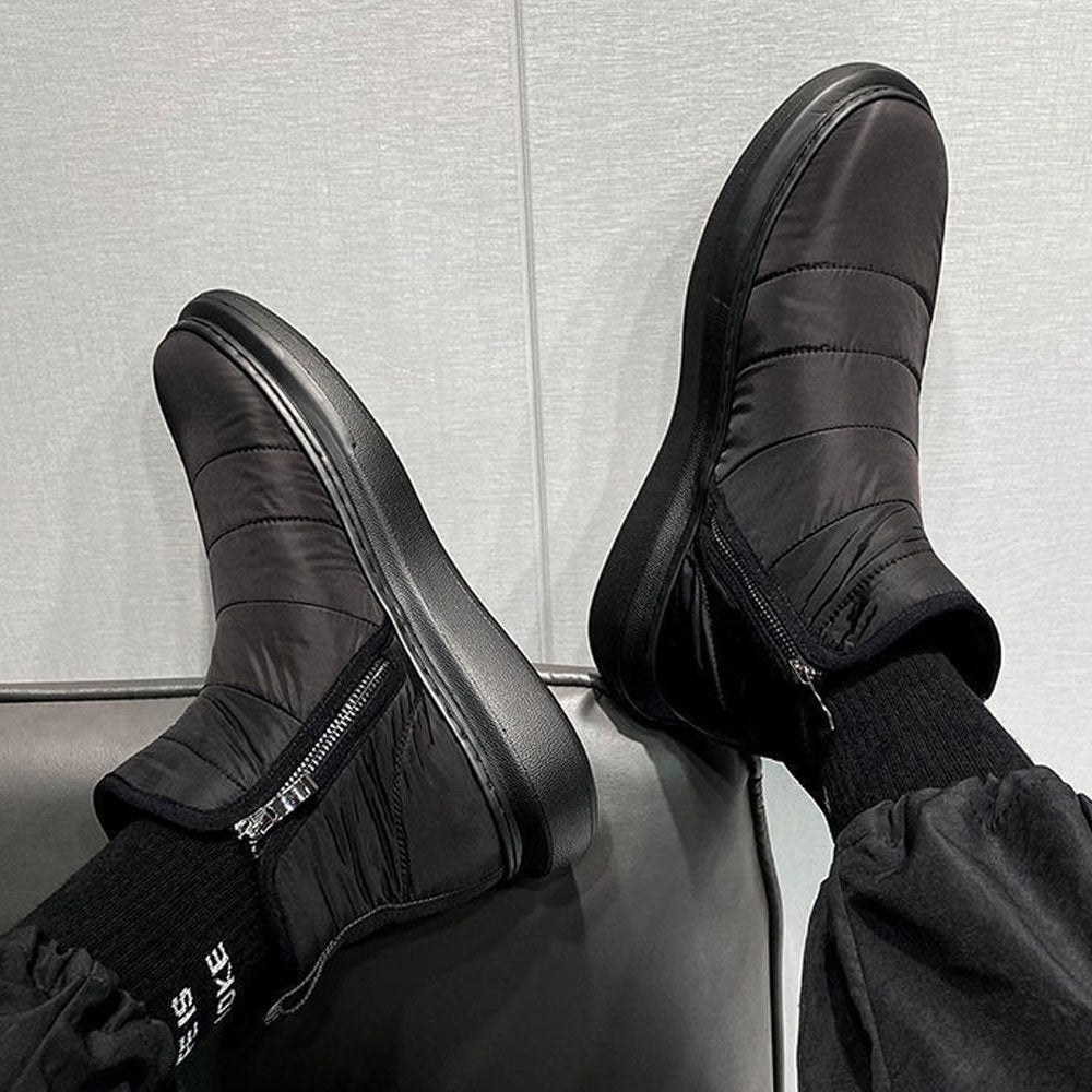 Winter-Herren-Fleece-Schneestiefel mit seitlichem Reißverschluss