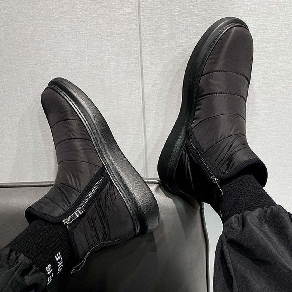 Winter-Herren-Fleece-Schneestiefel mit seitlichem Reißverschluss