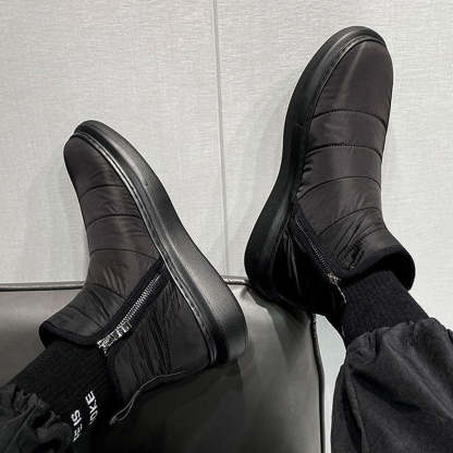 Winter-Herren-Fleece-Schneestiefel mit seitlichem Reißverschluss