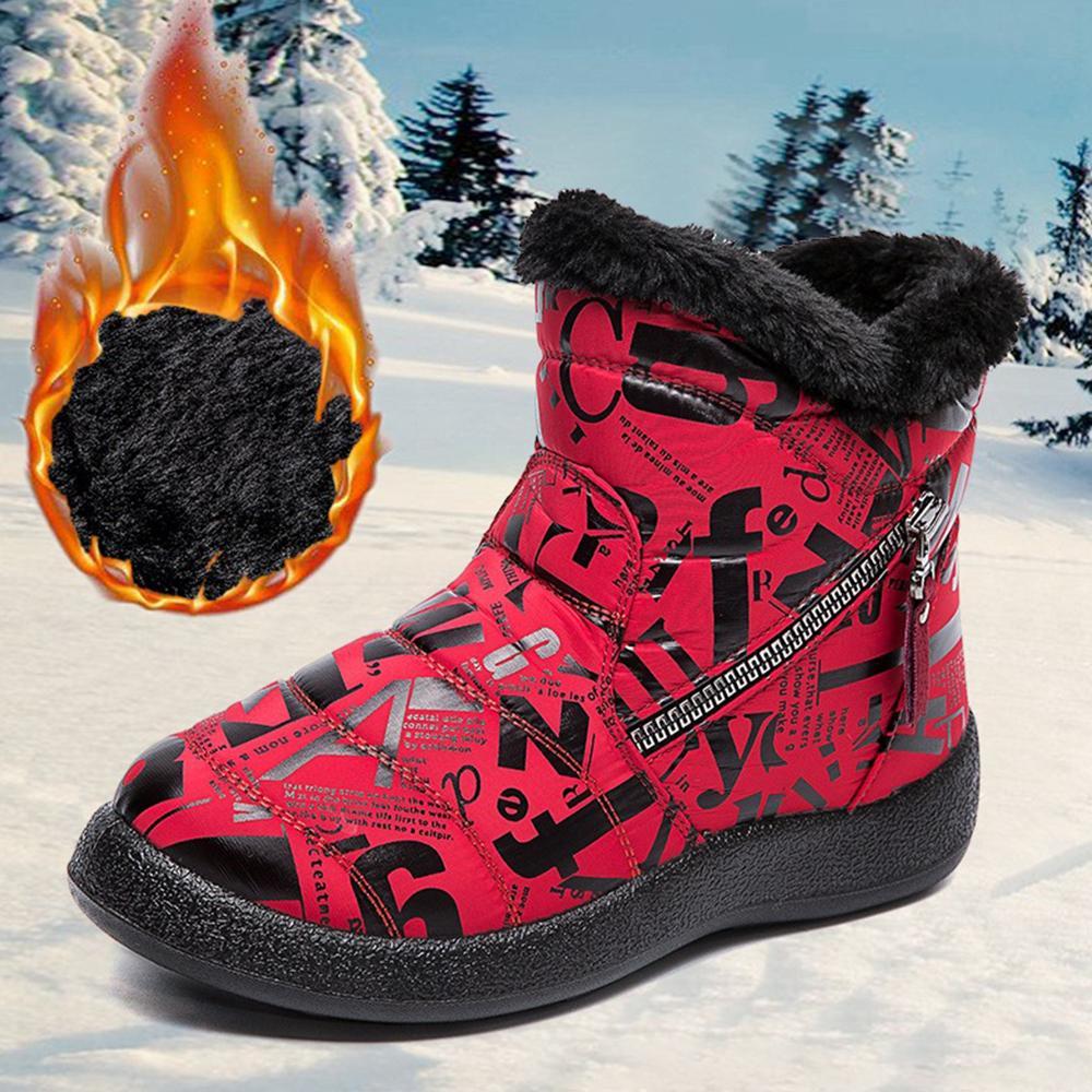 Damen Doppelreißverschluss Kurzschlauch Warme Stiefel