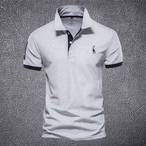 Therling™ Lässiges Sommer-Poloshirt mit Rehkitz-Stickerei für Herren