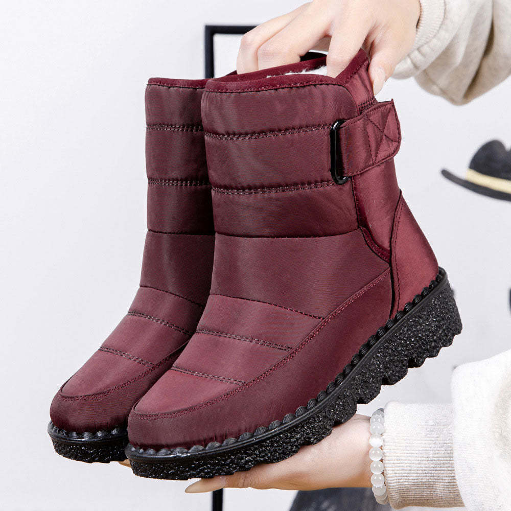Damen Schneestiefel mit Klettverschluss