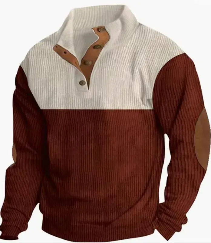 Lässiges Outdoor-Sweatshirt mit Raglanärmeln für Herren und Stehkragen