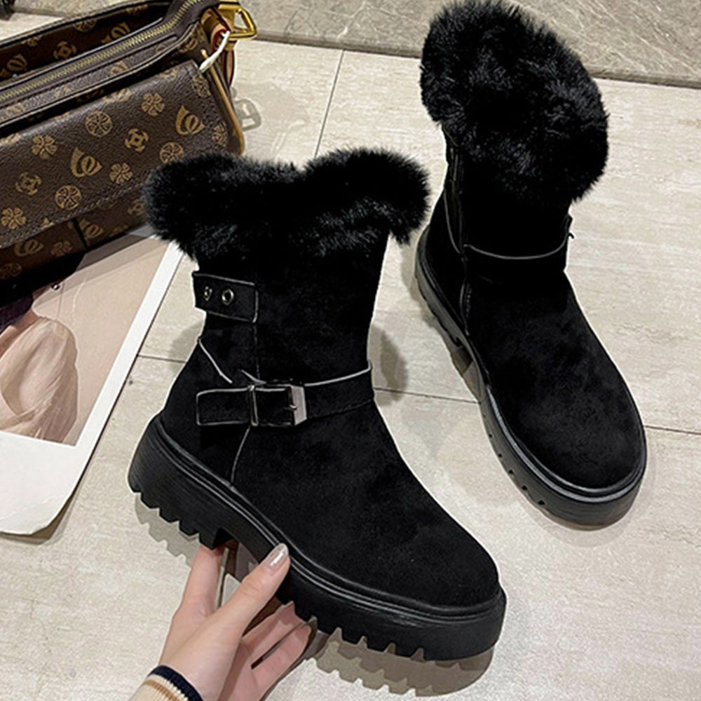 Winter neuer Stil plus samtverdickte warme Mittelrohr-warme Schuhe