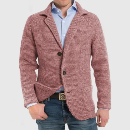 Elegante Herren-Strickjacke mit Reverstasche und langen Ärmeln