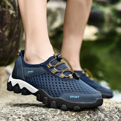 Atmungsaktive, rutschfeste Outdoor-Sneaker aus elastischem Mesh-Gewebe für Herren
