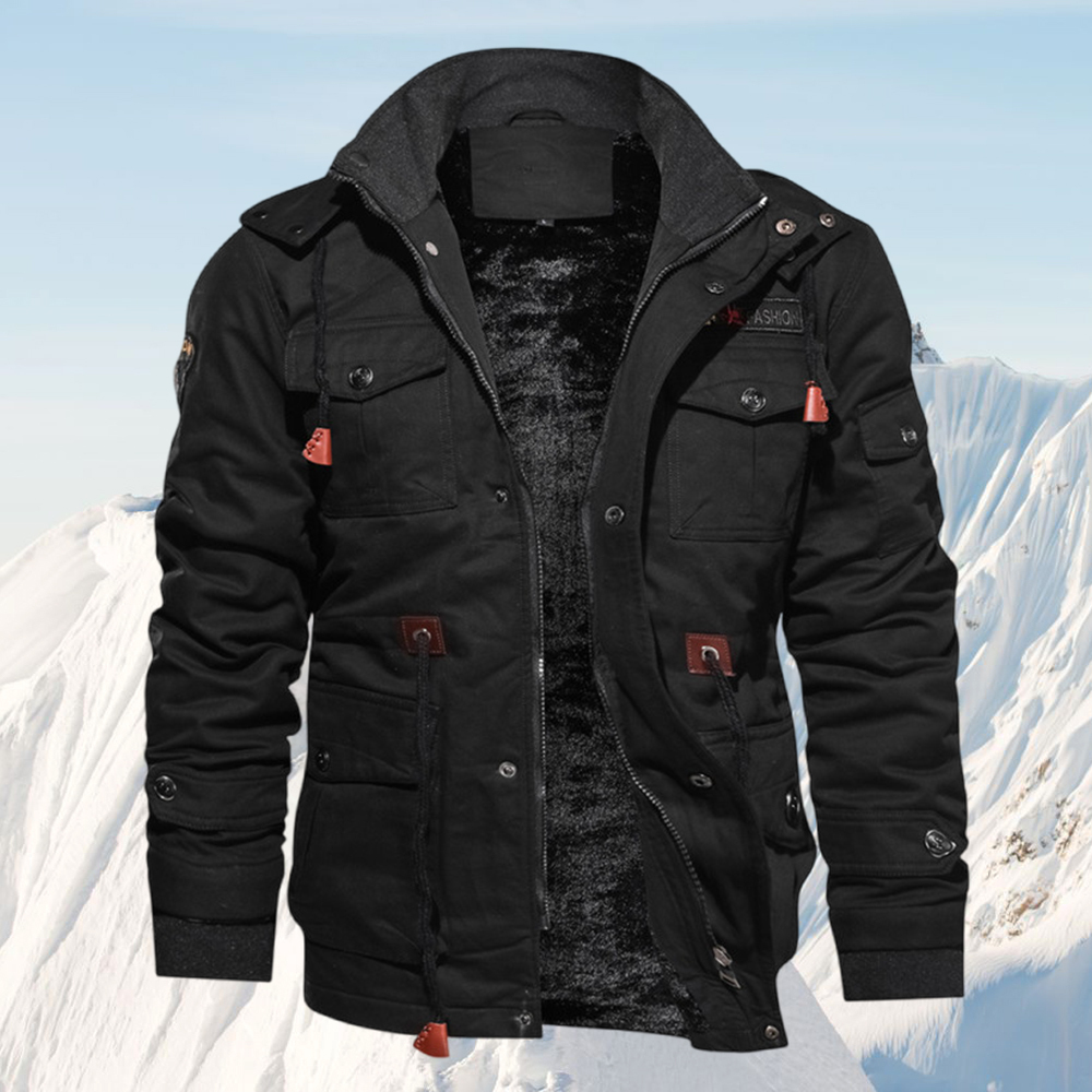  Neue Wolljacke mit mehreren Taschen für Herren