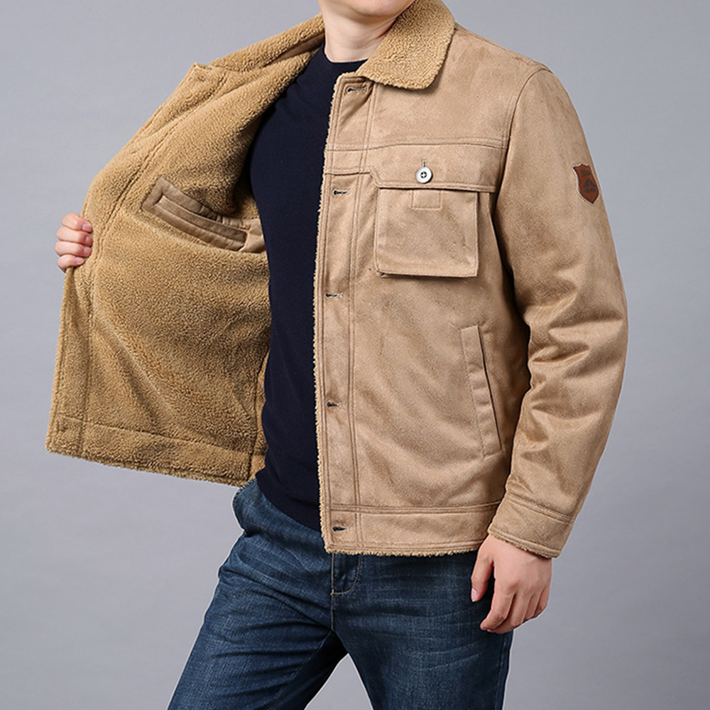  Herren-Winterjacke aus Plüsch-Wildleder