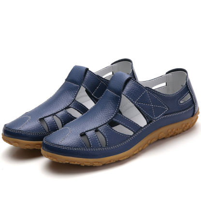 Orthopädische Retro-Ledersandalen für Damen