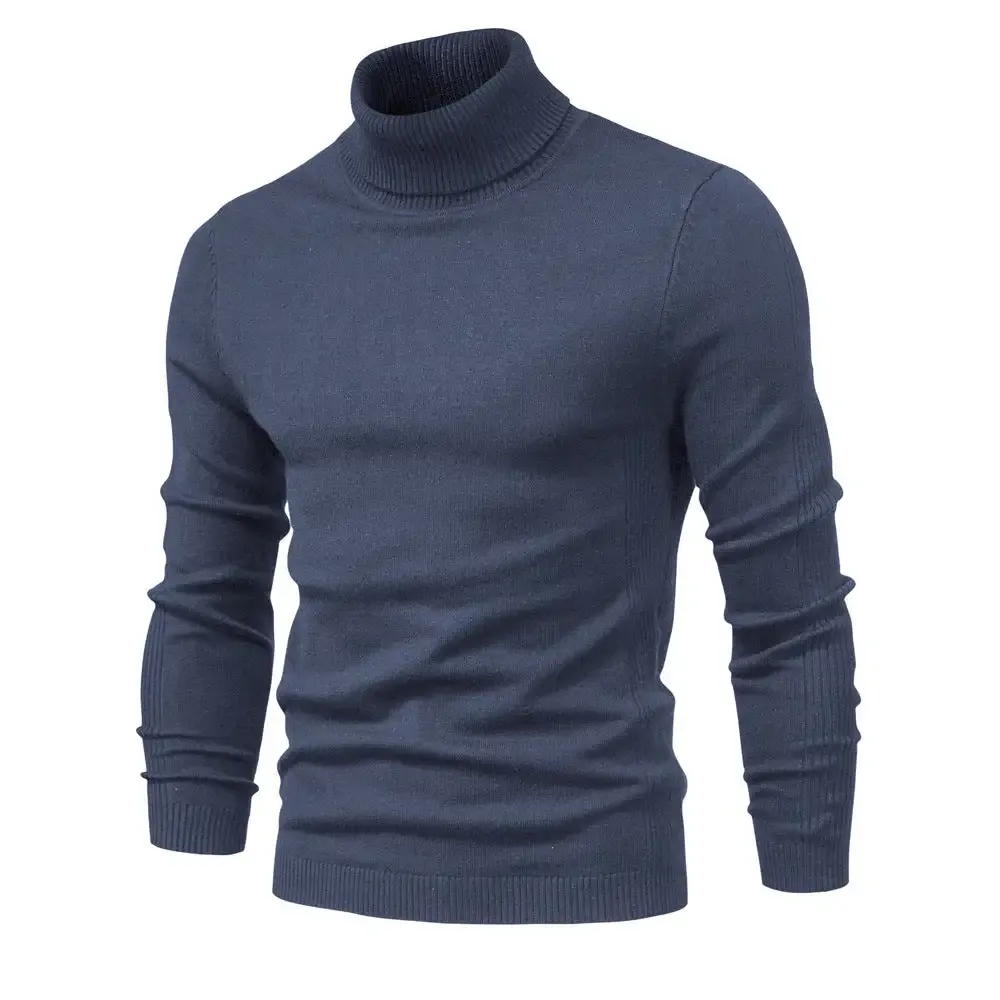 Herren-Pullover mit Rollkragen und Basic-Kaschmirbasis