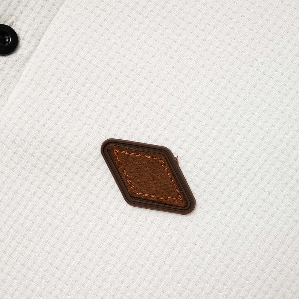 Neues Langarm-Poloshirt mit Waffelmuster für Herren