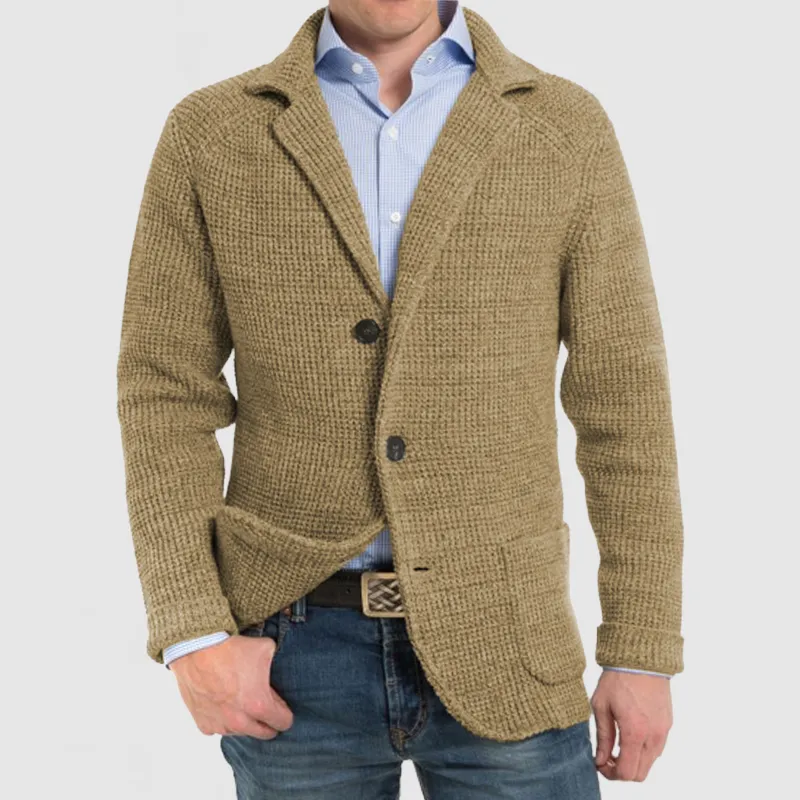 Elegante Herren-Strickjacke mit Reverstasche und langen Ärmeln