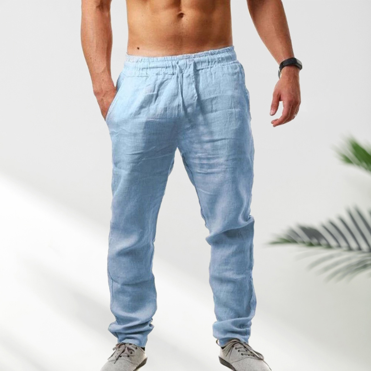  Herrenhose aus atmungsaktivem Leinen