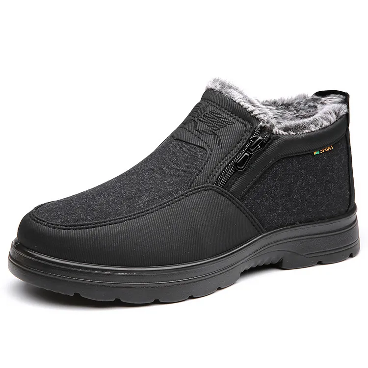 Orthopädische warme Schneestiefel für Herren, wasserdichte, rutschfeste Winter-Fleece-Schuhe