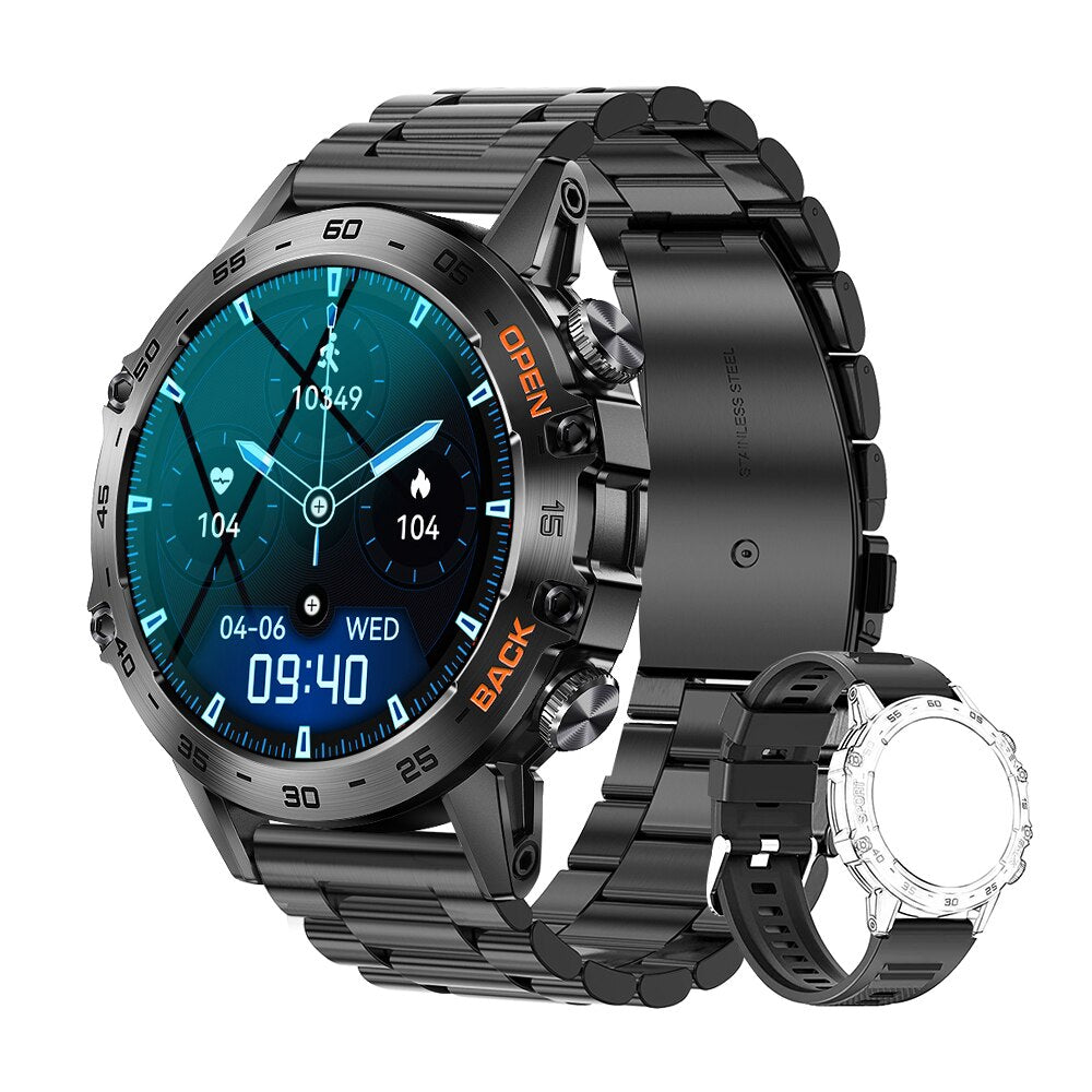 Luxuriöse 1,39-Zoll Bluetooth-Anruf-Smartwatch für Männer: Sport- und Fitnessuhren | IP68 Wasserdichte Smartwatch für Xiaomi Android iOS K52