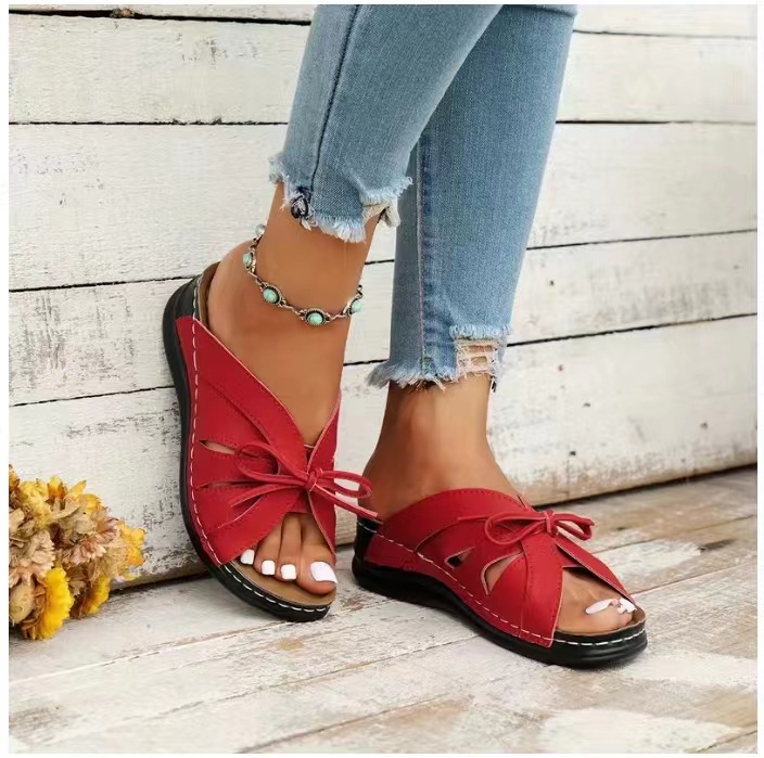 Vintage Premium Orthopädische Open Toe Sommer Wedges Plateausandalen